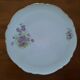 Large round Limoges porcelain plate – Floral decoration of Violets / Pansies