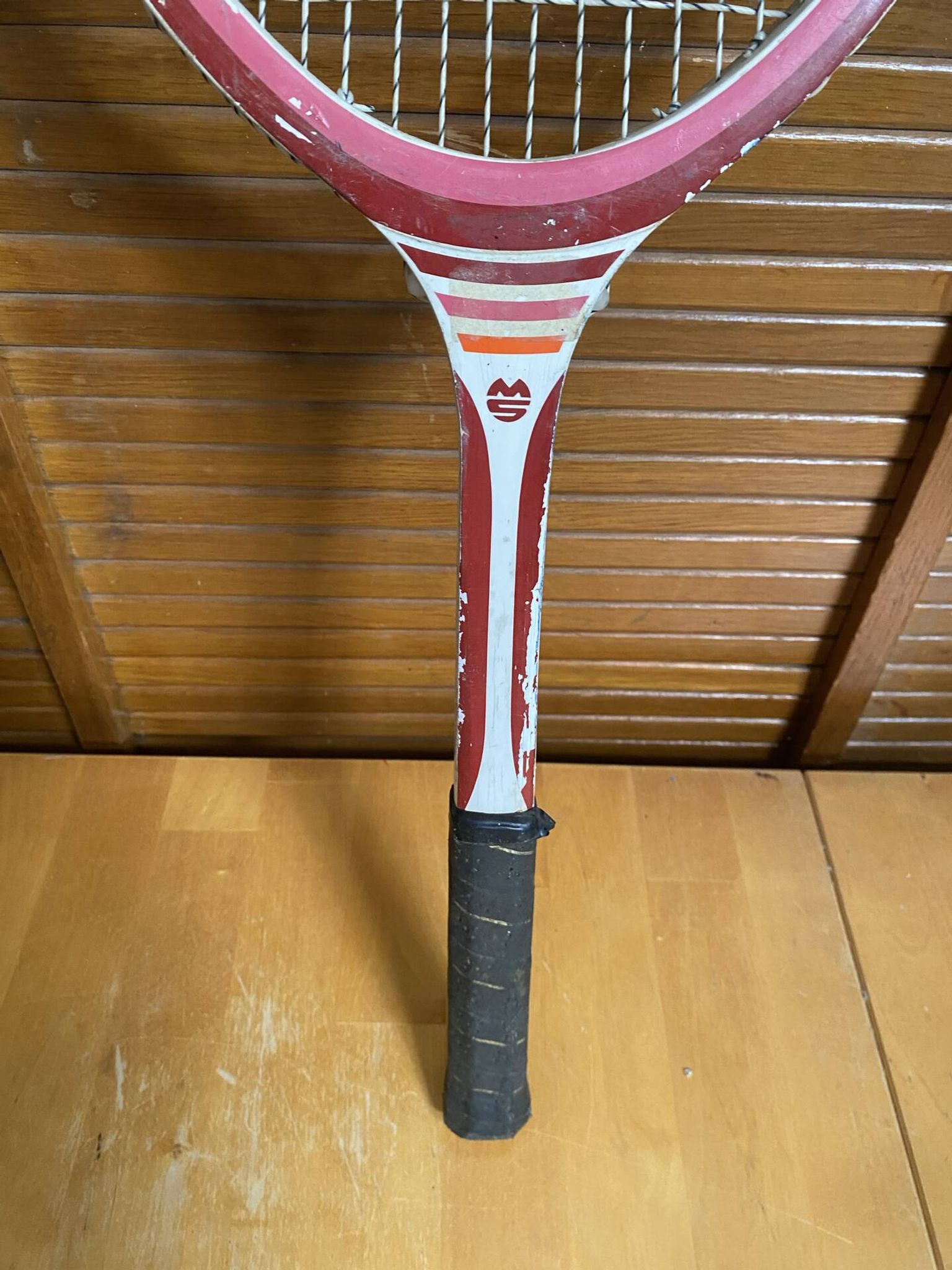 Raquette Tennis Ancienne MS Marco École 2 Bois Sport Vintage