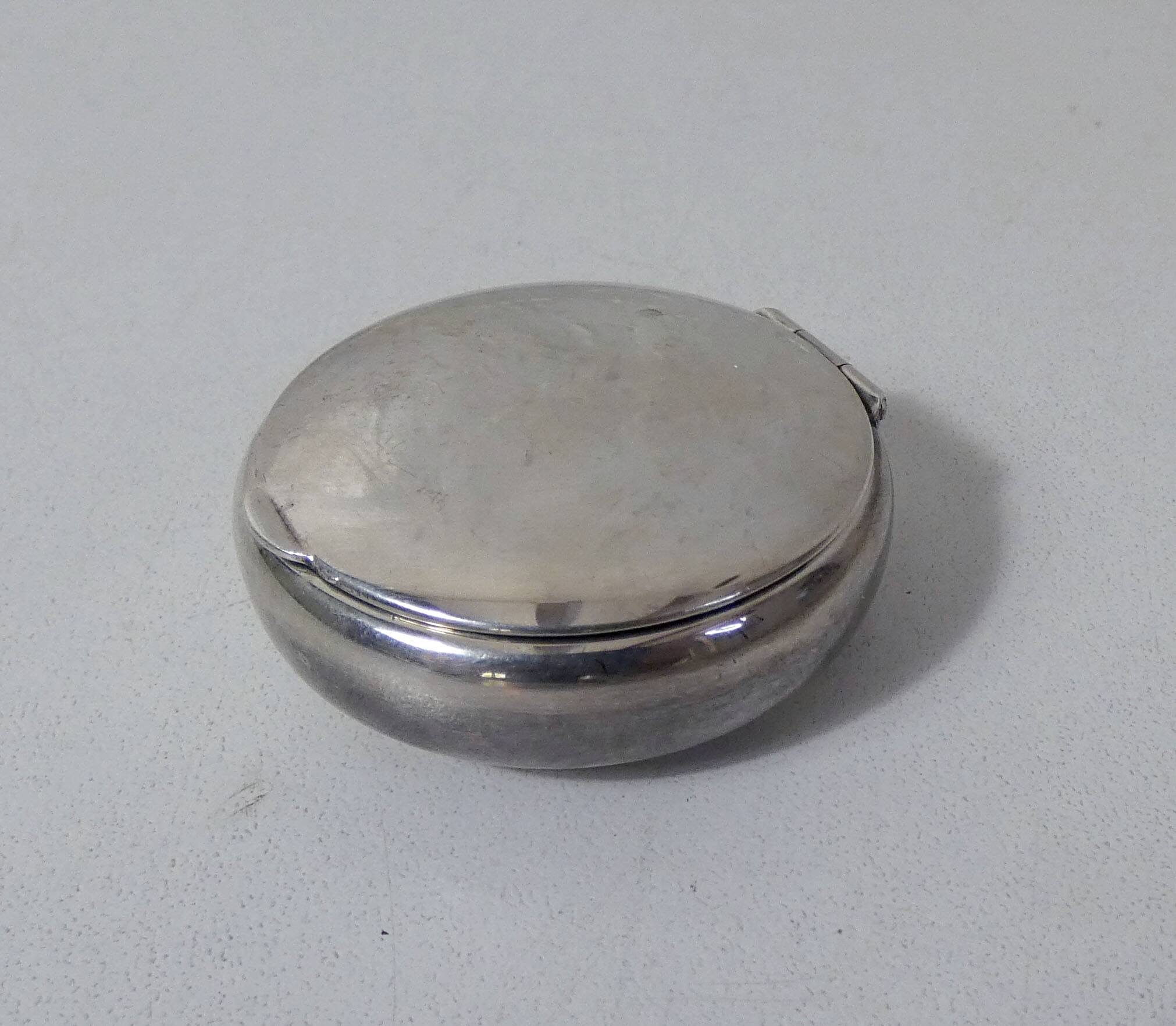 Old silver pill box