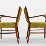 1940s Pair of Restored Beech Art Deco Armchairs ,Czechoslovakia