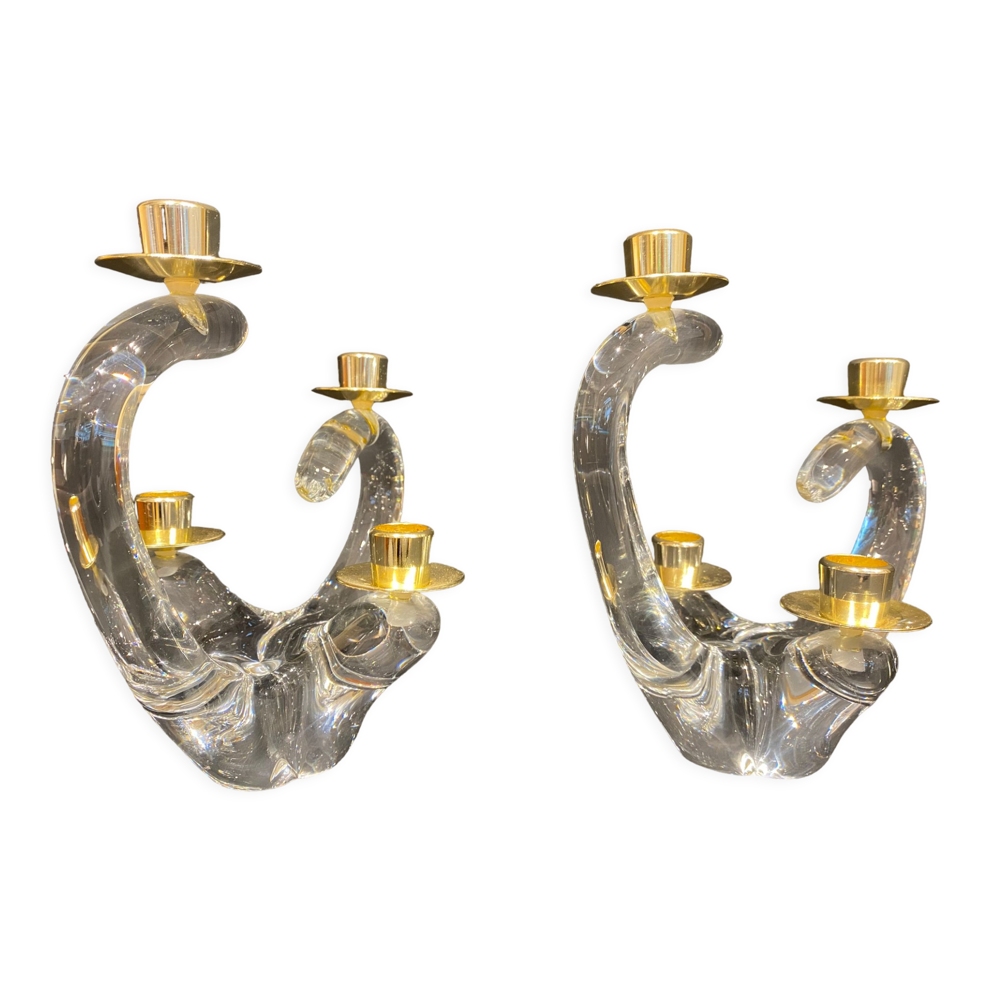 Paire de chandeliers signée Schneider de 1930