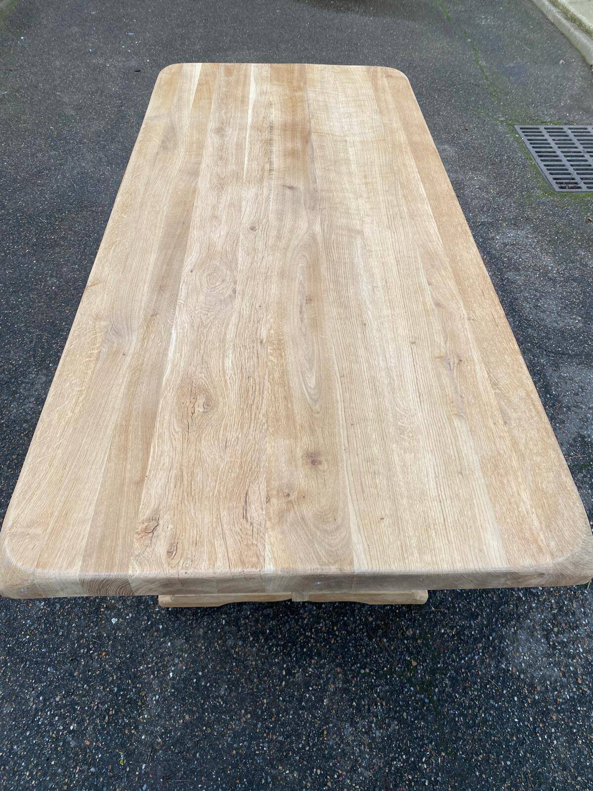 Table à manger de monastère rénovée en chêne massif du 19ème 200cm