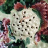 Vintage french majolica serving bowl for grapes