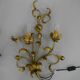 Set of Two Gilt Wall Lamps, Italy, 1960s