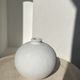 Handcrafted terracotta ball vase painted white H:24 D:26