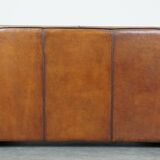 Art Deco design 2.5-seater sheep leather sofa