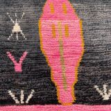 Large pink berber rug in wool boujad new 200x310 cm