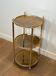 Round silver-plated brass table with triple eglomisé mirror tops from Maison Jansen.