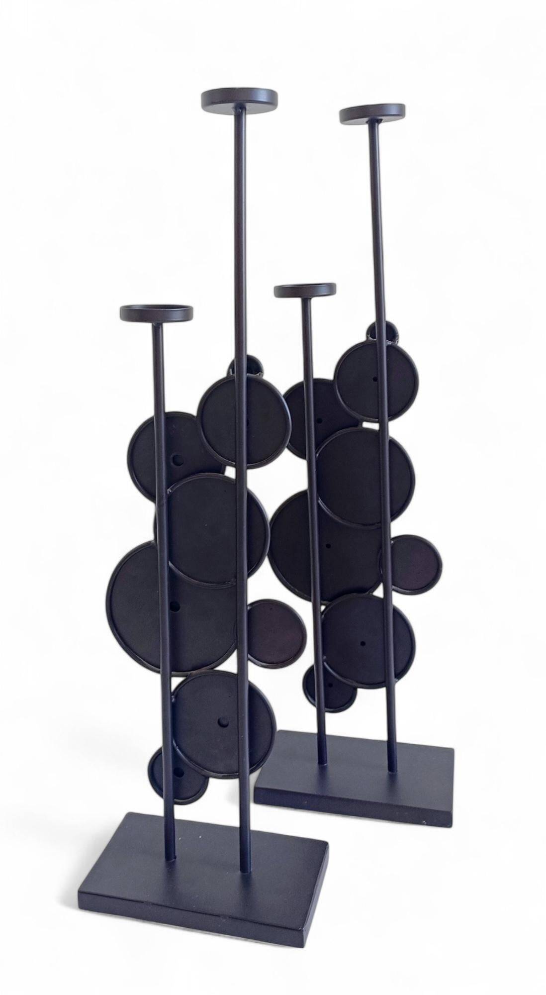 Large Mid-Century Italian Wrought Iron Candelabra, Psychedelic Design, 1970s