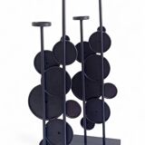 Large Mid-Century Italian Wrought Iron Candelabra, Psychedelic Design, 1970s