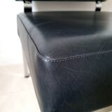 Chrome metal and imitation leather armchair from the 50s