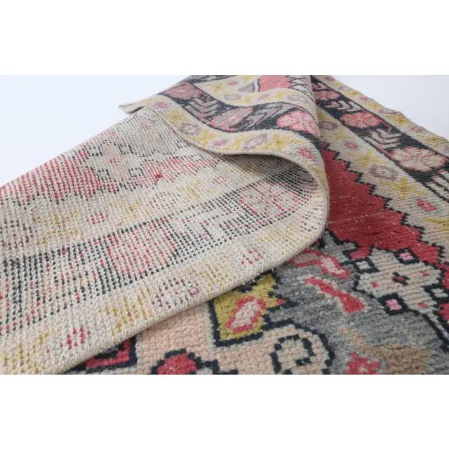 1970s Turkish Hand-Knotted Runner Rug 99x288