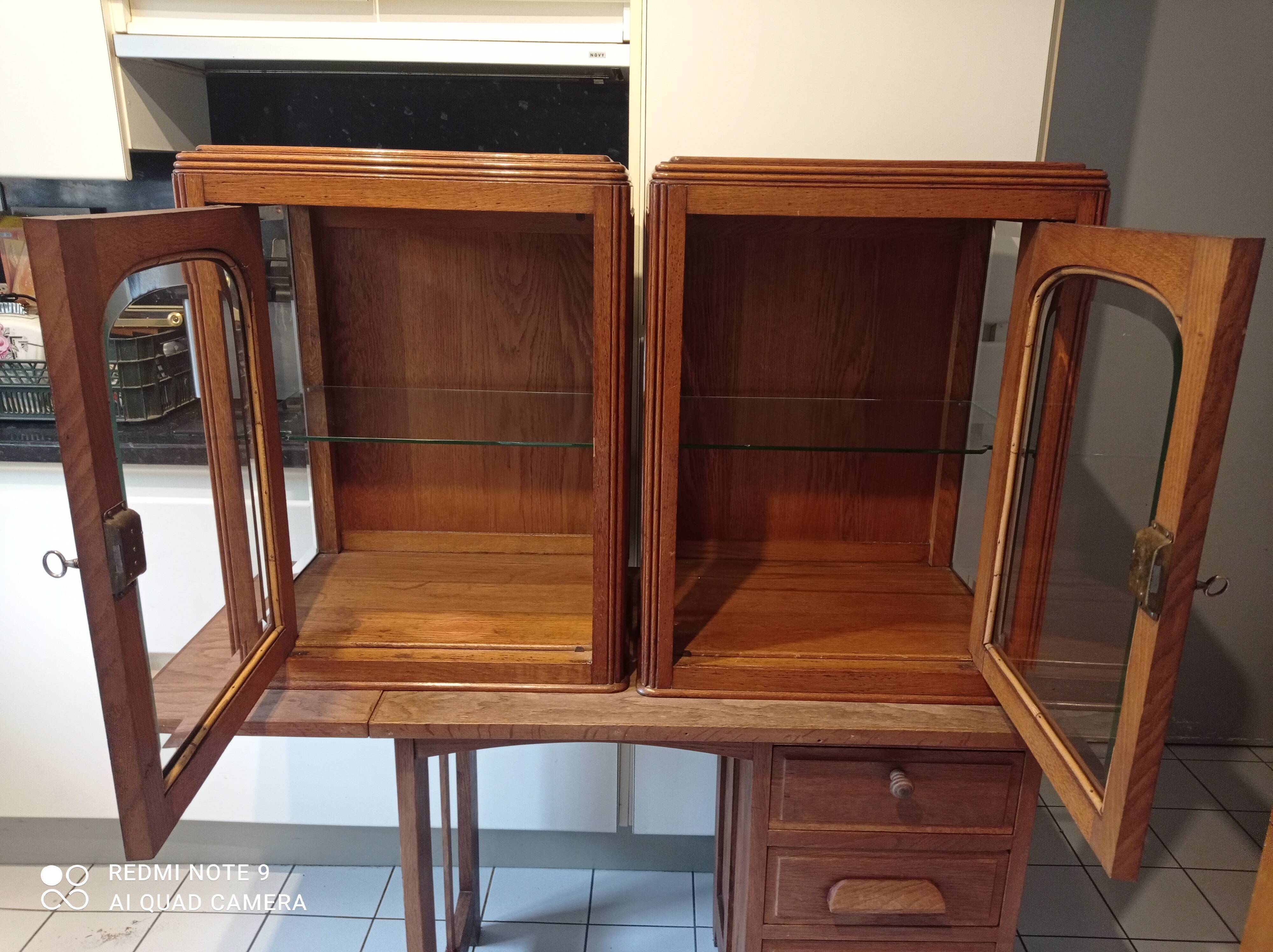 Pair of art deco showcases