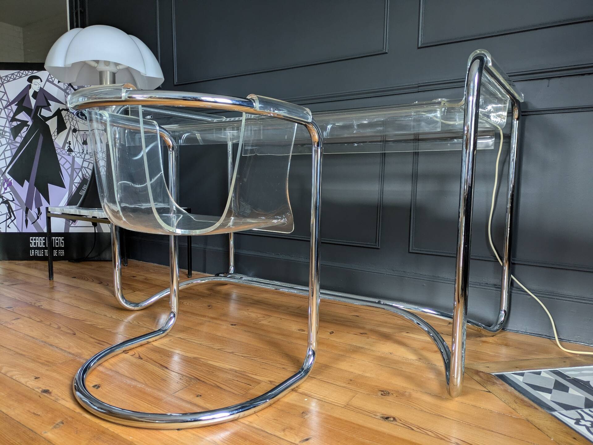 Rare Bureau  et fauteuil ''IIIForm'' Fabio Lenci ,Formes Nouvelles 70'