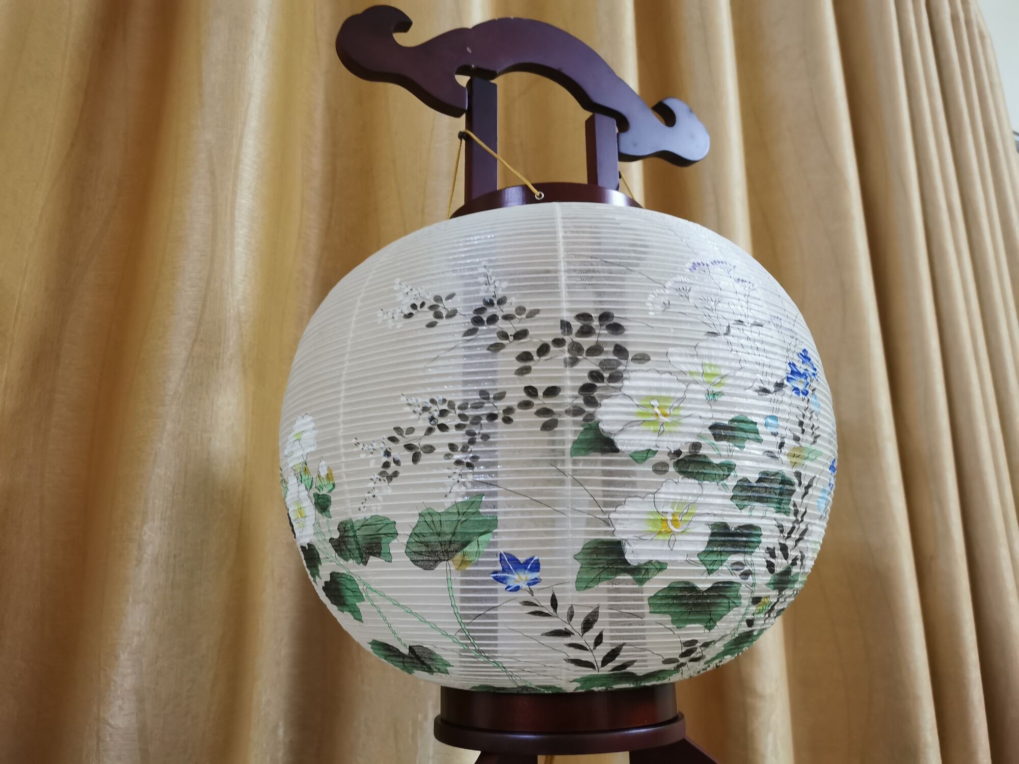 Traditional japanese lantern, chochin, paper electric lantern in its original box