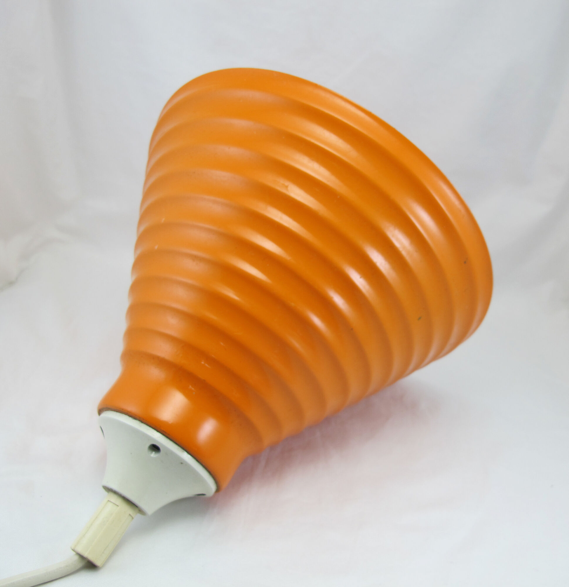 Lamp lampshade industrial day suspension metal enamelled sheet orange