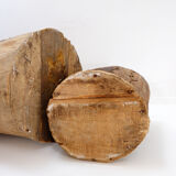 Set of 2 primitive wooden pots - late 19th century