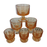 6 petits verres vintages oranges