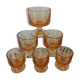 6 small vintage orange glasses