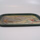 Old vintage service tray in lithographed sheet METAL SKI SNOW WINTER SPORTS