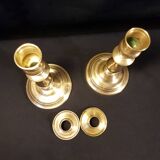 Duo of brass candlesticks