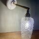 Vintage tulip wall light in diamond-point glass