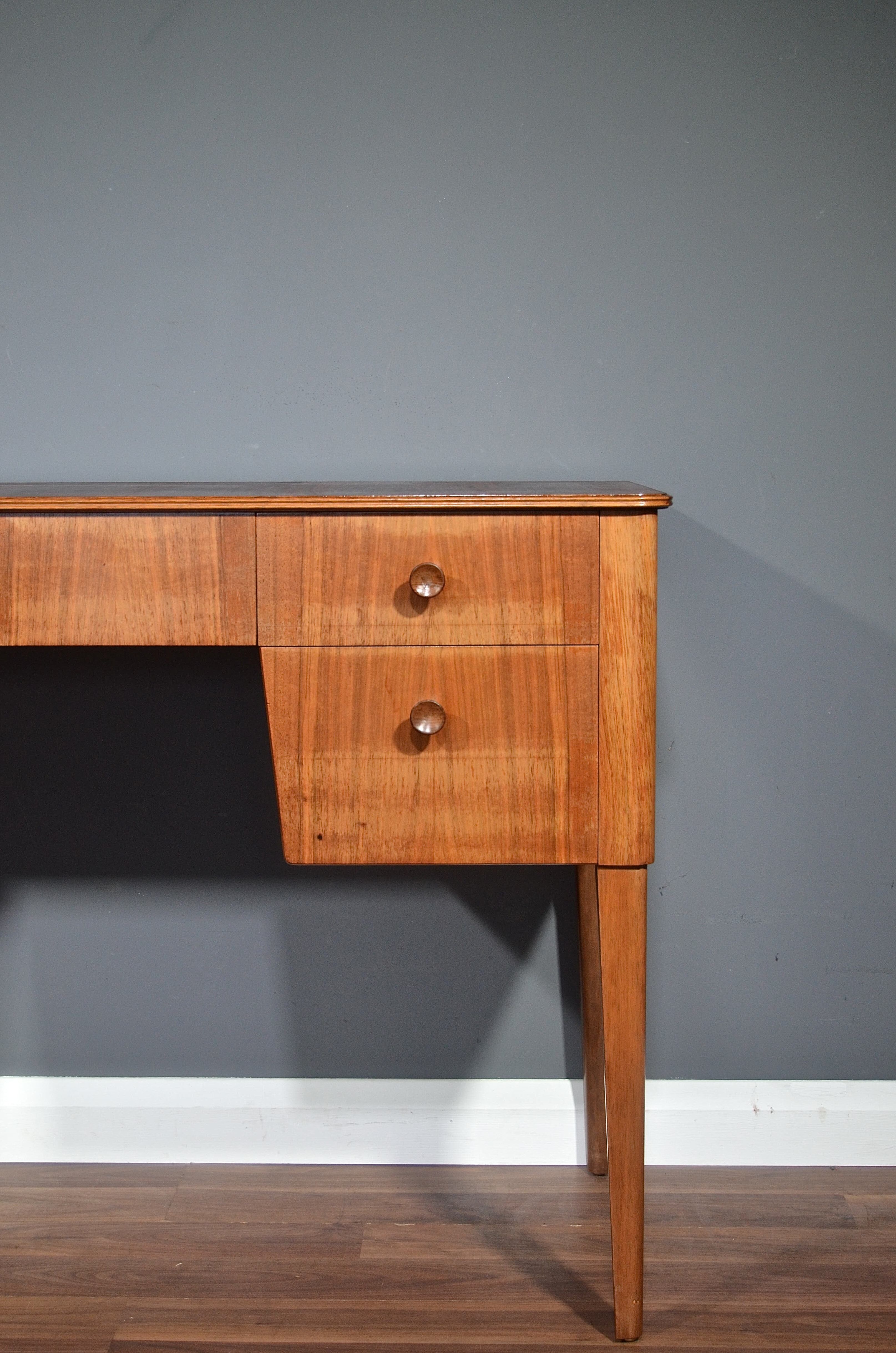 Midcentury Gordon Russell walnut and beech desk