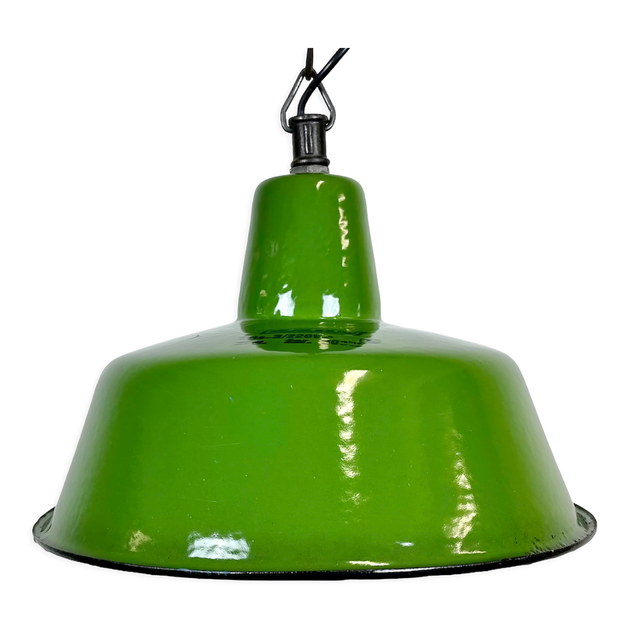 Industrial Green Enamel Factory Lamp from Zaos, 1960s