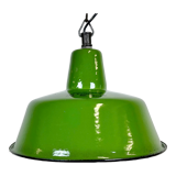 Suspension d’usine industrielle en émail vert de Zaos, années 1960