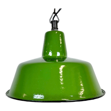 Industrial Green Enamel Factory Lamp from Zaos, 1960s