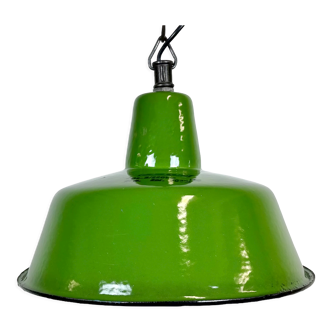 Industrial Green Enamel Factory Lamp from Zaos, 1960s