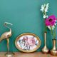 Vintage frame and rose by Redouté