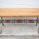 Table basse bois avec structure fer forgé, table d'appoint, bout de canapé, table vintage