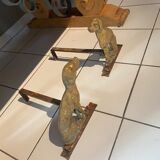 Pair of chenets "dog"