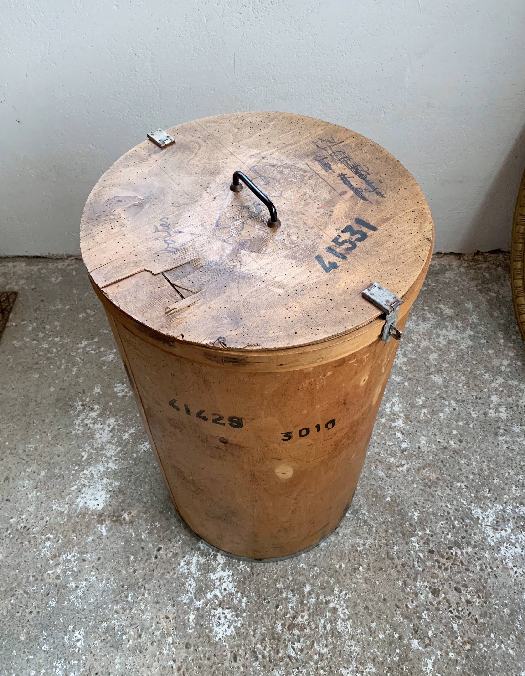 Old industrial transport barrel