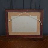 Oil on cardboard still life with fruits 1970 golden frame