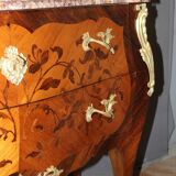 Louis XV style commode in marquetry from around 1930.