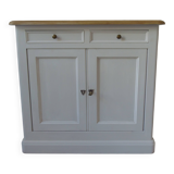 Small Louis Philippe sideboard of beautiful craftsmanship re-enchanted in pearl gray.
