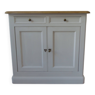 Small Louis Philippe sideboard of beautiful craftsmanship re-enchanted in pearl gray.