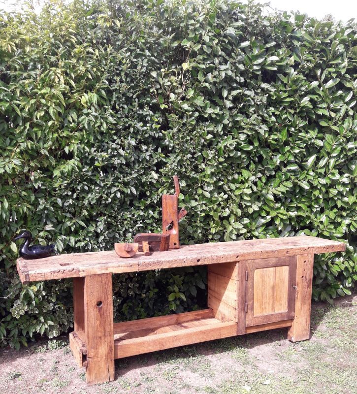 Workshop workbench L261xD50xH80,5cm old beech