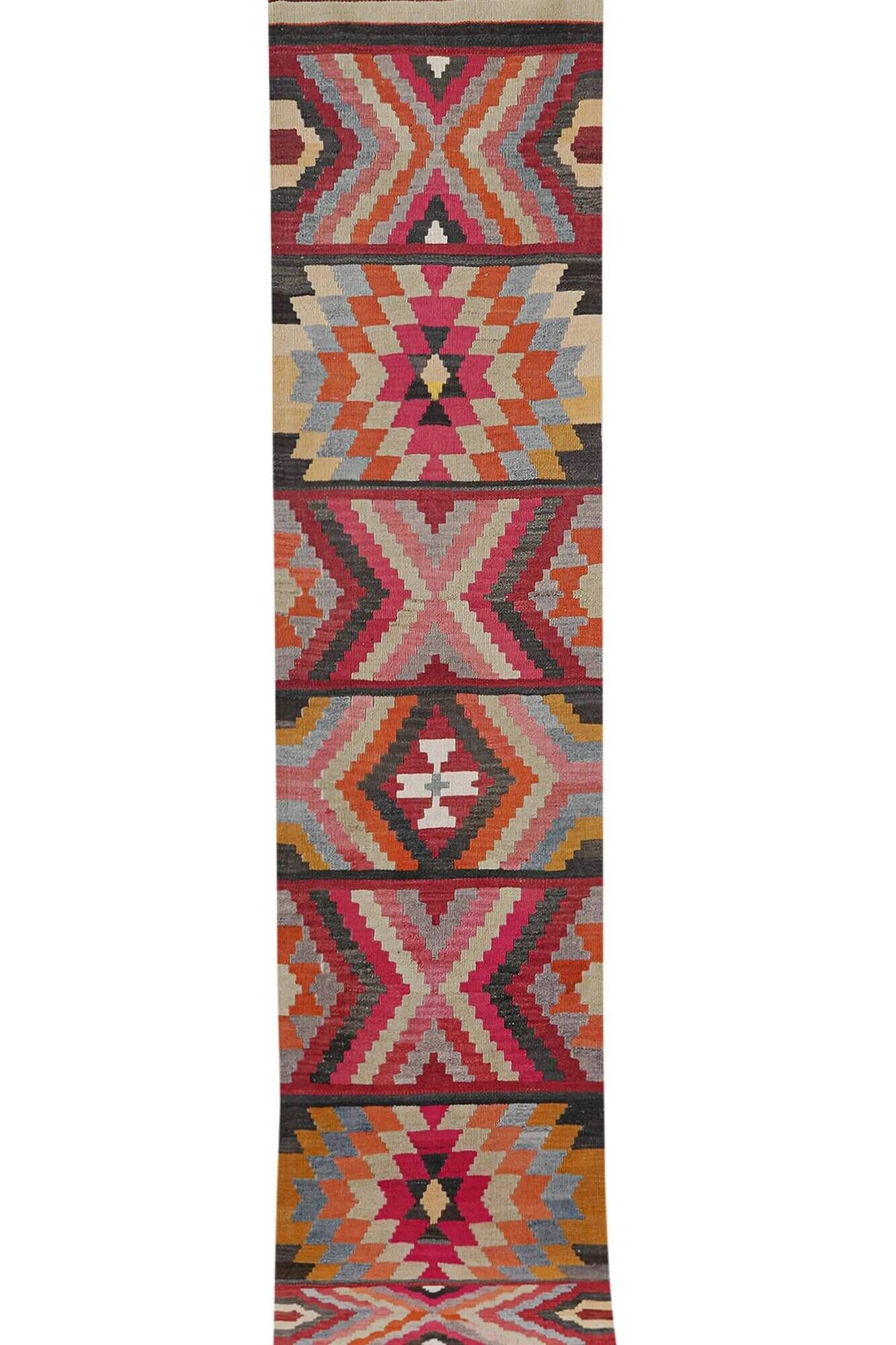 Vintage Turkish hallway rug 78x378 cm