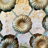 Screen, Art Deco wrought iron with floral decorations circa 30's