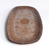 Brutalist ceramic dish by Pieter Oosterlinck - Belgium 1970s