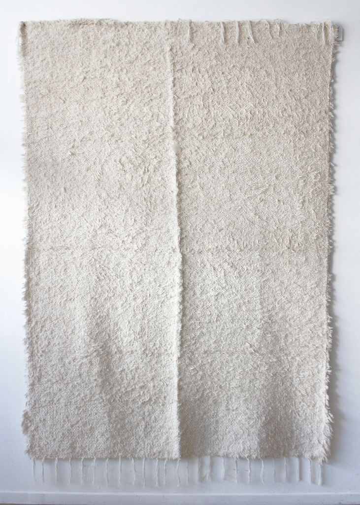 Soft fringed carpet - plain white - 170 x 240 cm