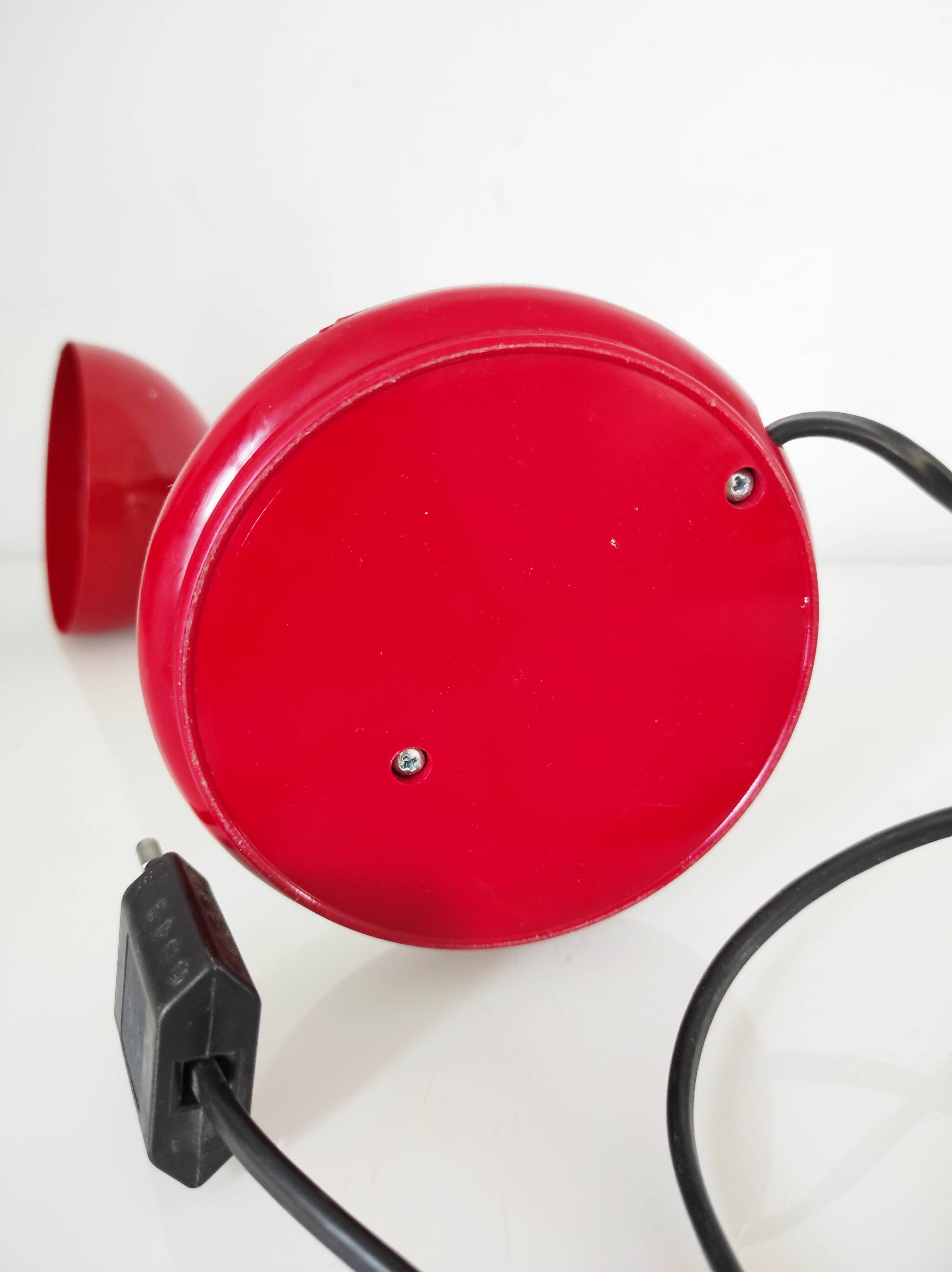 Red vintage lamp, 30.5 cm high