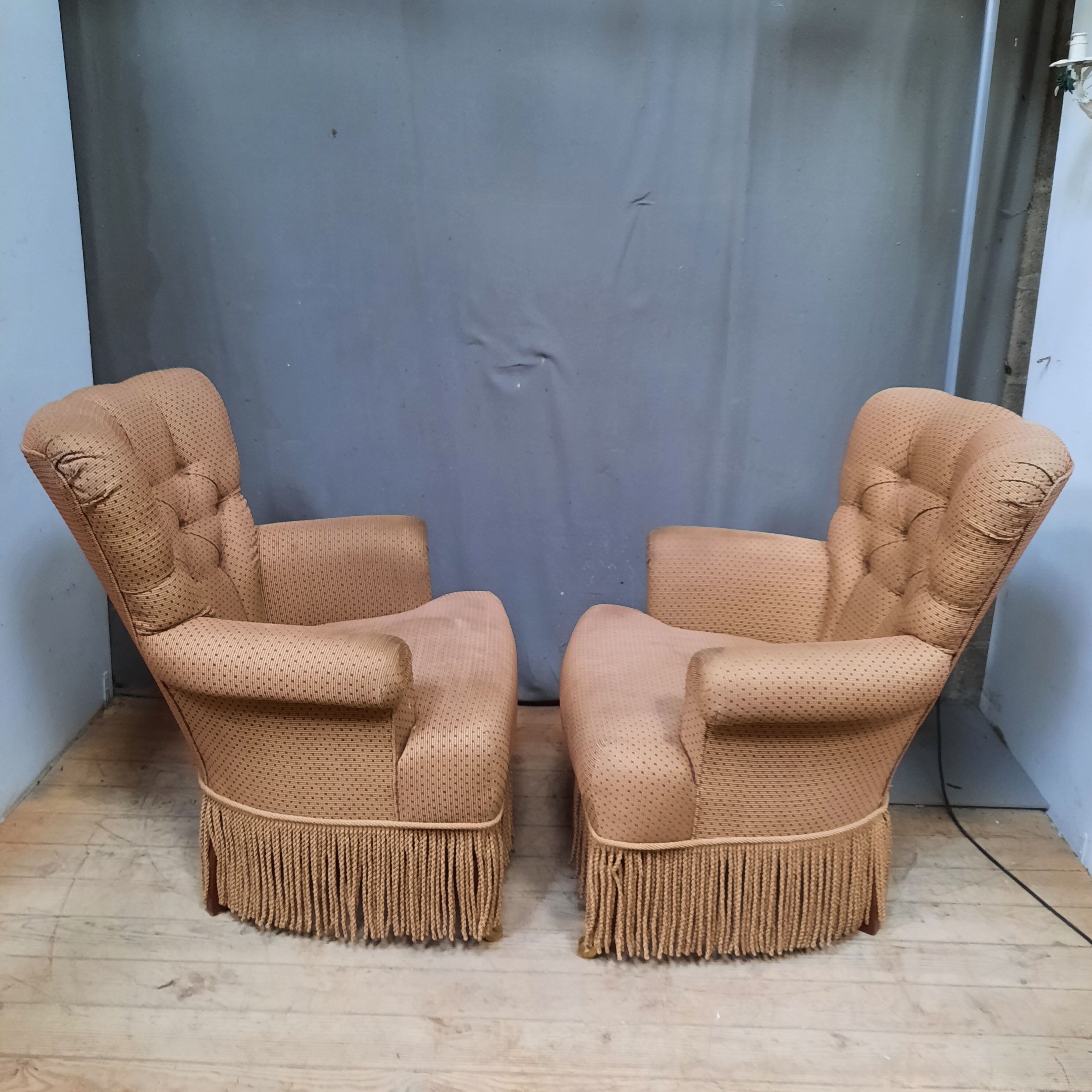 Pair of toad armchairs