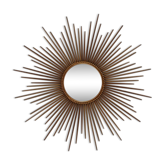 Miroir soleil en métal doré Chaty Vallauris 85x24cm