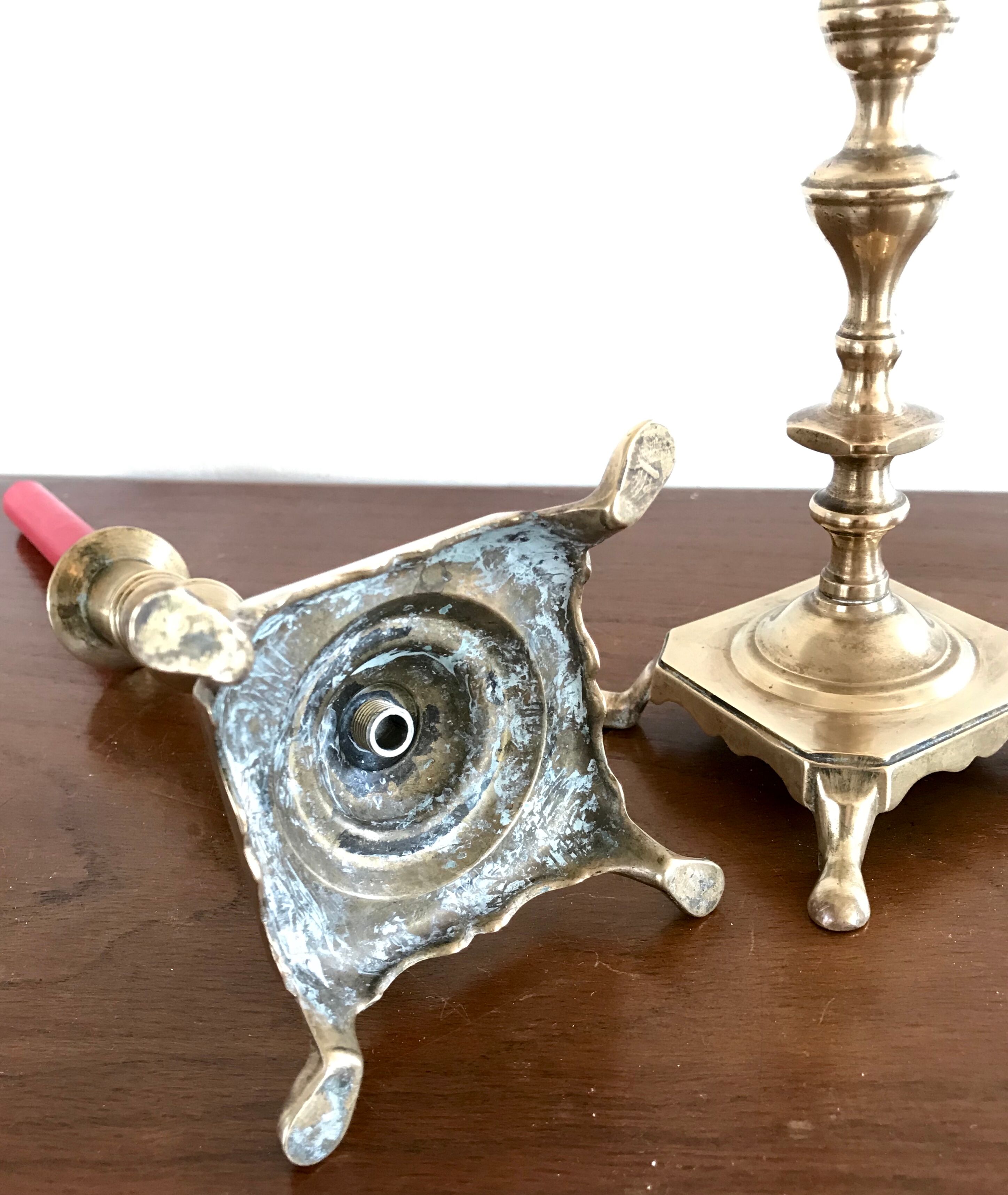 Pair of brass candlesticks