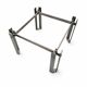Brutalist coffee table / metal glass / 1980s / weighty