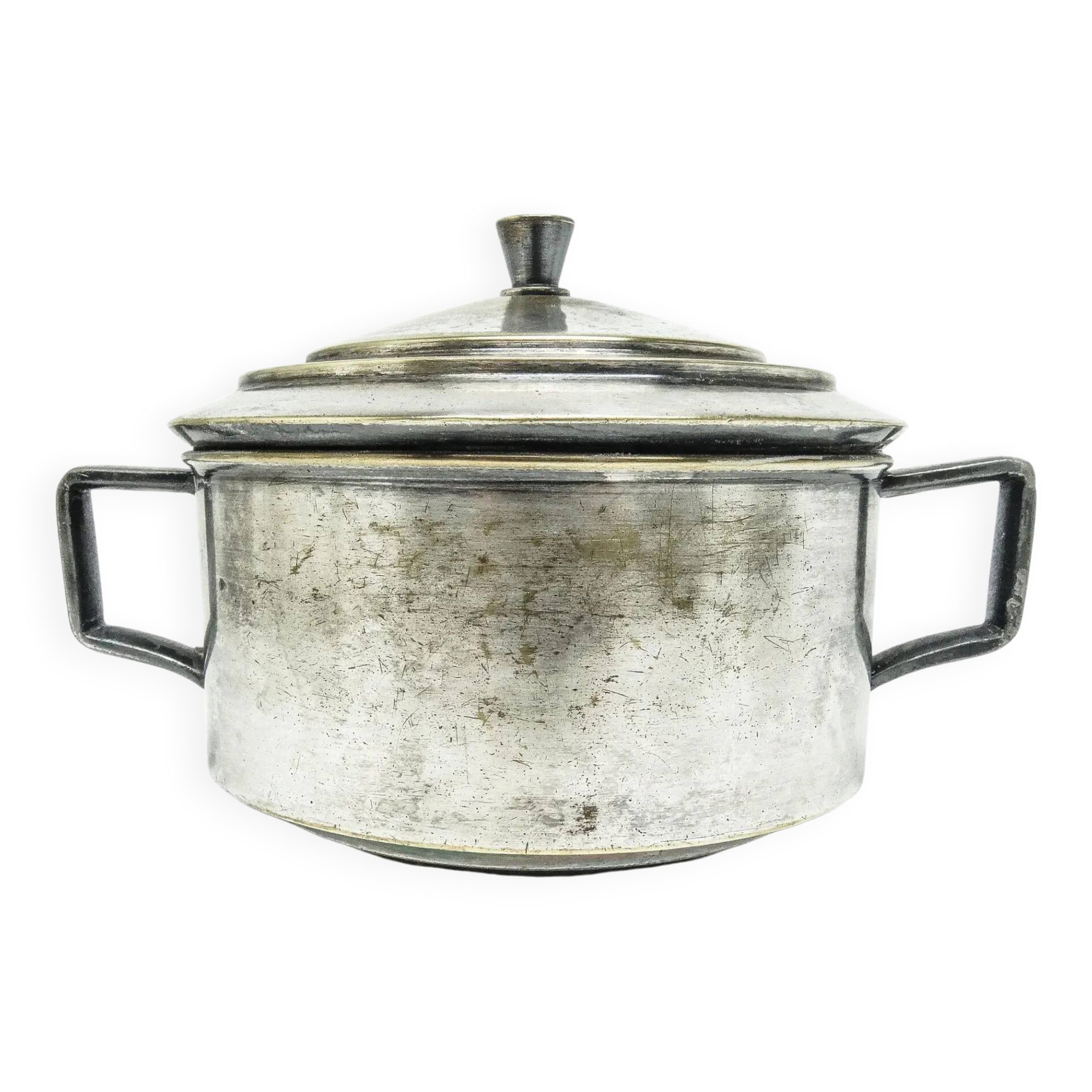 Art Deco sugar bowl, silver-plated brass, Poland, 1930s